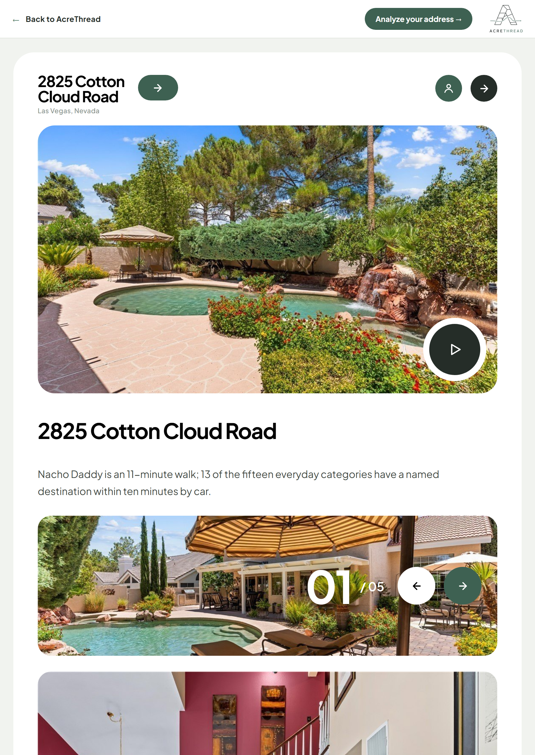 An AcreThread property analysis for 2825 Cotton Cloud
          Road